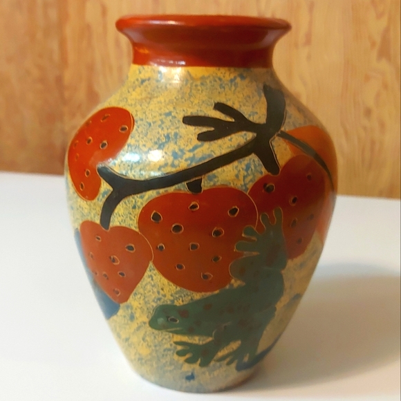 Artisan Ceramic Frog Vase - Picture 1 of 10